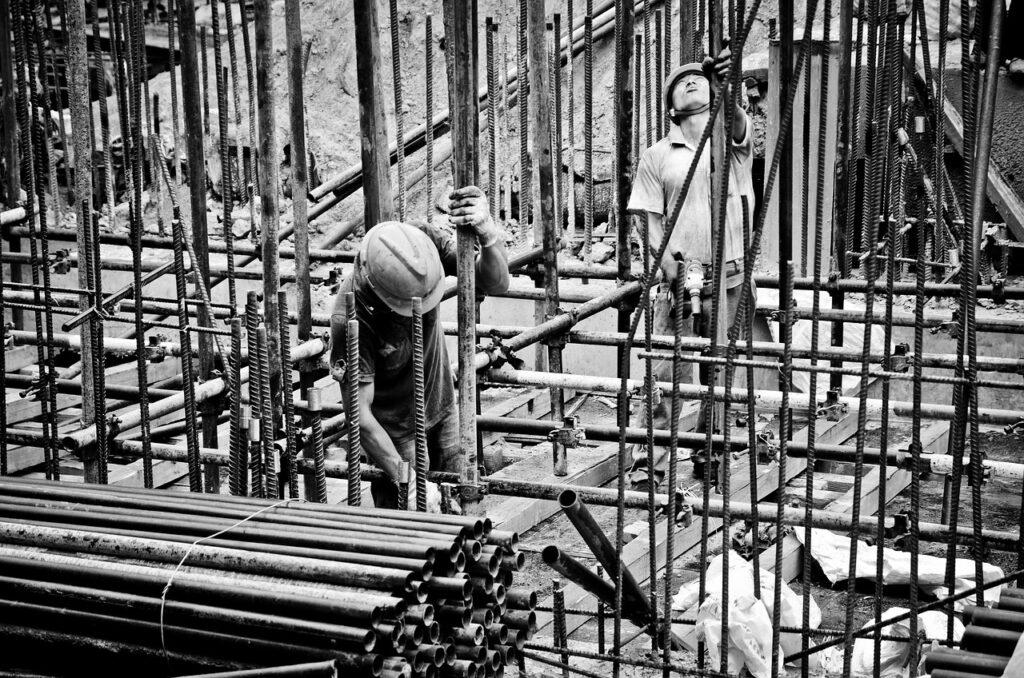 worker, subway construction site, construction